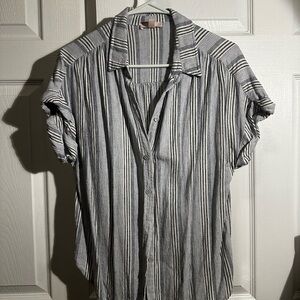 Striped Button-Up Shirt